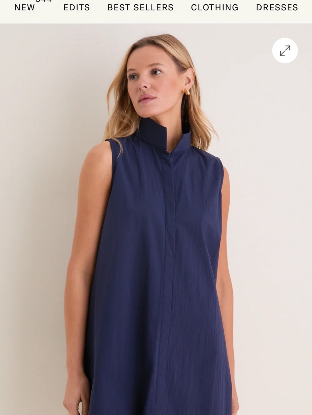 NWT Tuckernuck Sleeveless Stand-Collar Tunic in Navy